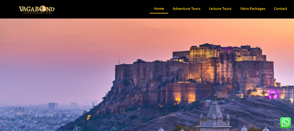 Modern Vagabond website homepage design with stylish layout, responsive interface, and creative web elements.